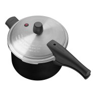 Panela de Pressão 3 Litros 20cm Tramontina Vancouver em Alumínio com Revestimento Interno e Externo Antiaderente Starflon Max Preto
